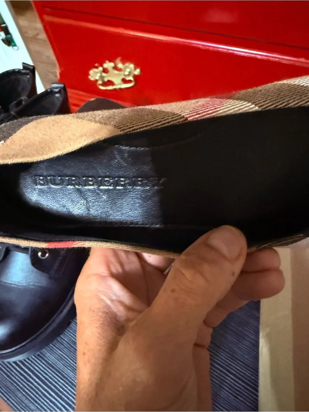 Burberry Youth Classic Check Ballet Flats in Beige/Black